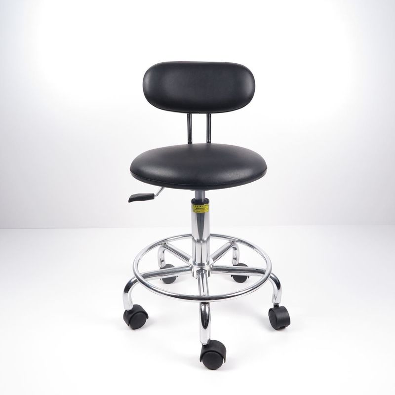 Döşemeli Arkalığı Ergonomik Laboratuar Sandalyeleri Sabit Ayak Halkalı Anti Statik Tedarikçi