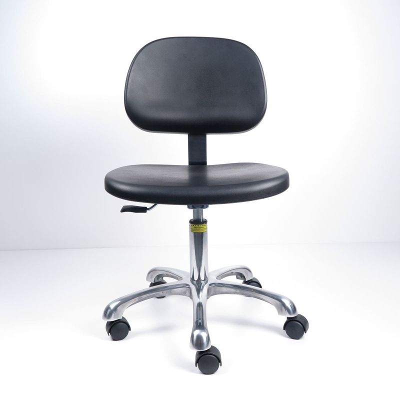 Siyah ESD PU Köpük Üretim Hattı Sandalyeleri 5 Yıldız Alüminyum Alaşımlı Taban 2 Yolları Tedarikçi